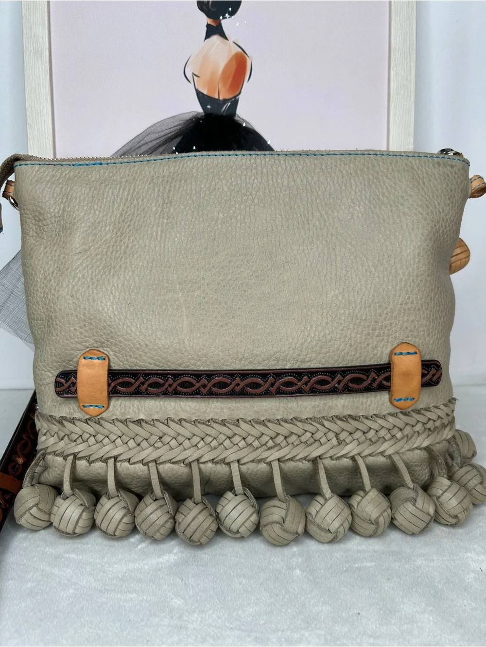 Rare- Consuela Paloma Fiesta Pebbled Leather Crossbody